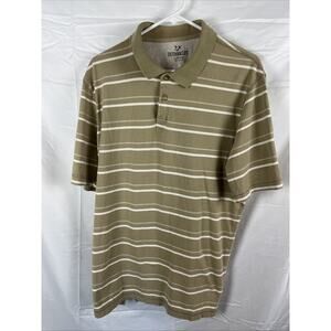 Outdoor Life Men’s Polo Shirt Size L TanAnd White Striped